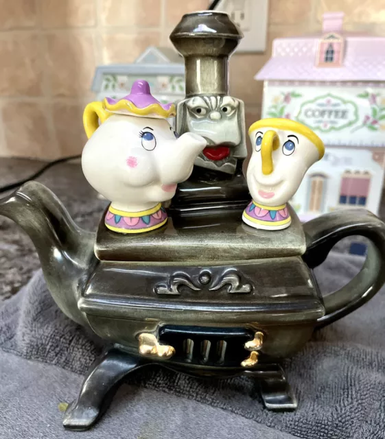 Rare! Cardew Design Disney Beauty & The Beast Mrs. Potts & Chip On Stove Teapot