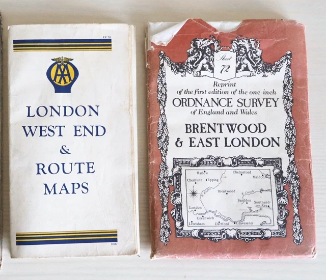 AA MAP LONDON West End & Route Map 195060’s Visit Tour Vintage
