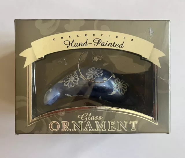 Hand Painted Glass Dolphin Ornament