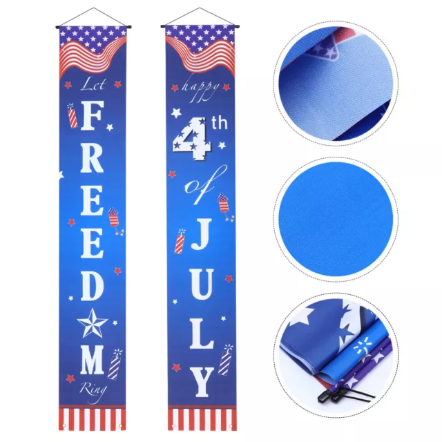 Red Polyester Cloth Curtain Election Day Supplies 4th of July Porch Banner