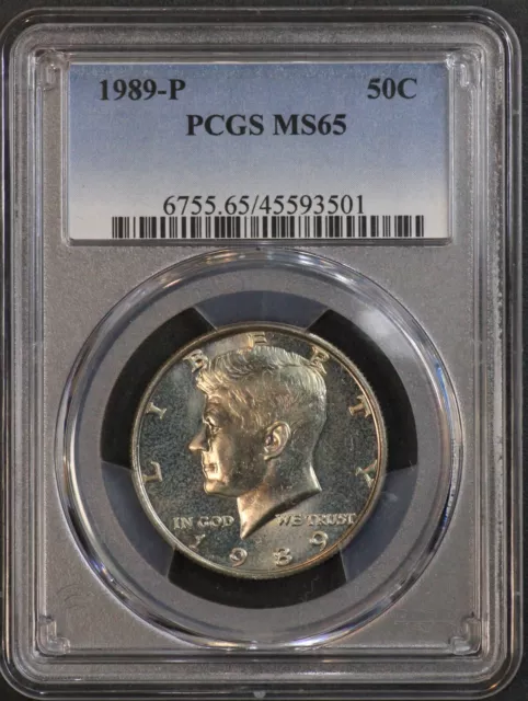 1989-P PCGS Kennedy Half Dollar MS65 MS-65 Business Strike 50c