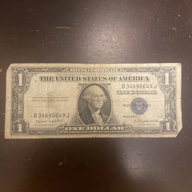 1935G 1 dollar silver certificate