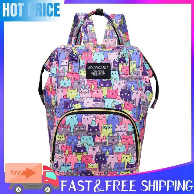 Fashion Women Printing Mummy Diaper Bag Nappy Large Handbag (Color Cats)