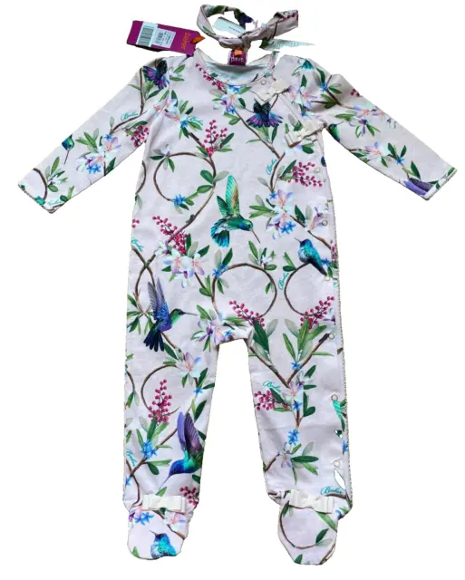 BNWT 🎀TED BAKER 🎀 sleepsuit 12-18 months girls hummingbird headband baby girl