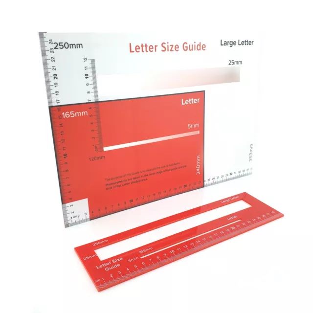 Royal Mail Letter Postal Template Size Guide Postage Ruler PPI