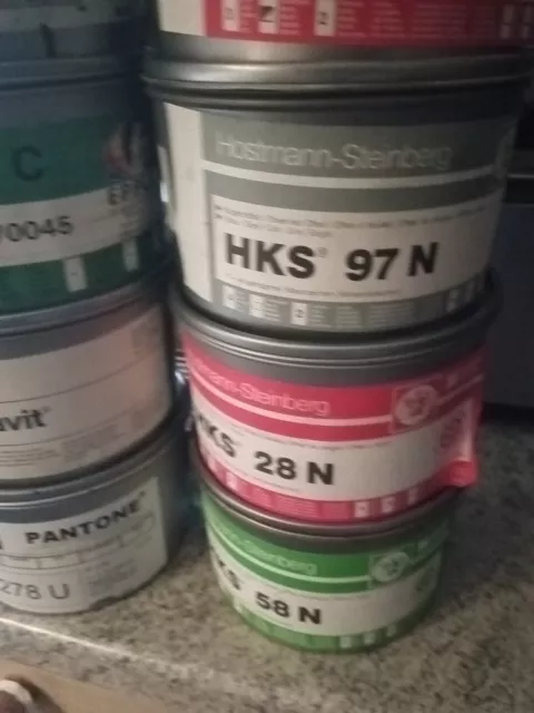 Offset-Druckfarbe HKS Pantone K+E 10 Dosen circa 11 KG div. 3