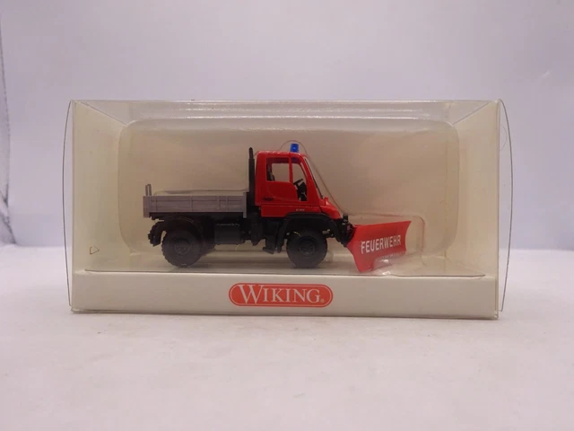 Modèle Réduit WIKING Unimog U411 Pompiers échelle N - Avec Gyrophare, Neuf, Collection Europe