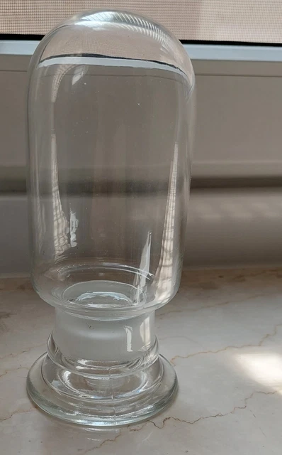 Glasdom Glasglocke Glassturz Glashaube mit Glassockel 19. Jahrhundert