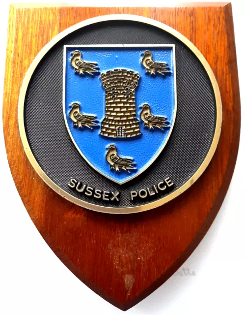 Beautifully Hand Restored Sussex Police Mess Plaque or Shield