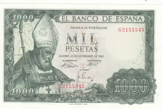 Crbs0821 Billete España 1000 Pesetas 1965 Sin Circular 75