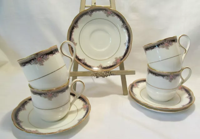 Noritake Bone China Japan PALAIS ROYAL Four (4) Cup & Saucer Sets VGC Noritake Bone China Japan PALAIS ROYAL Four (4) Cup & Saucer Sets VGC