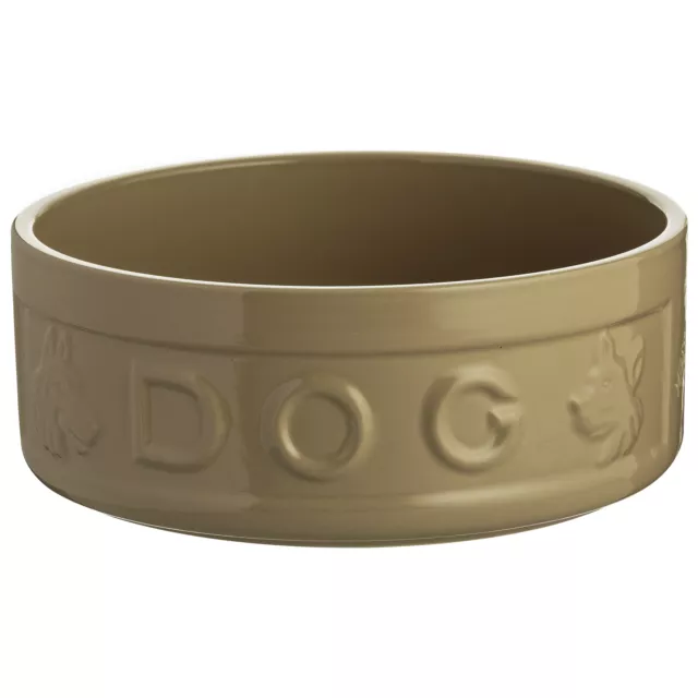 Mason Cash 25cm Stoneware Cane Lettered Dog Puppy Water Bowl Pet Feeding Plate