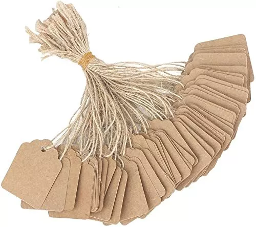 1000Pcs Price Tags with String Attached,Kraft Paper Hang Tags,Price Display T...