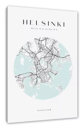 Stadtkarte Redondo - Helsinki Como Foto en Lienzo Mural