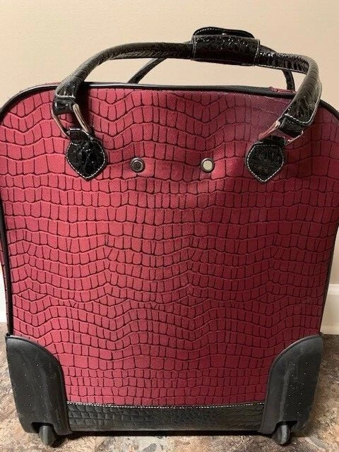 2 piece carry on luggage set Samantha. Brown. Burgundy with Black Trim    14