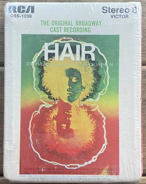 1968 Hair - Original Broadway Cast Recording Stereo 8-Track Cartridge RCA Sealed