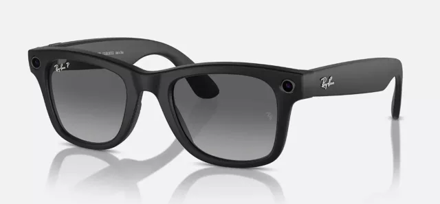 Ray-Ban Meta Stories Wayfarer Sun Glasses - Matt Black, Graphite Lens RW4006