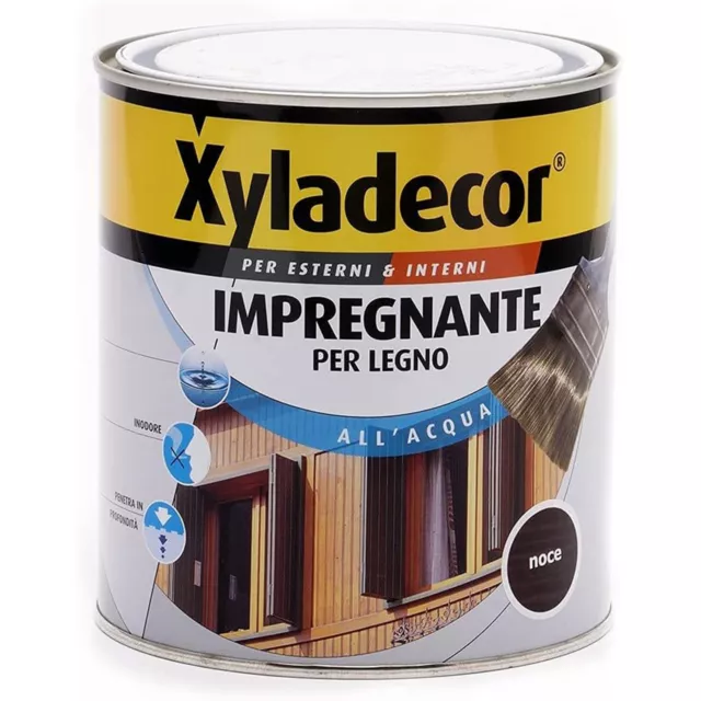 Impregnante per Legno XYLADECOR all’Acqua, da Interno/Esterno, Noce (750 Ml)