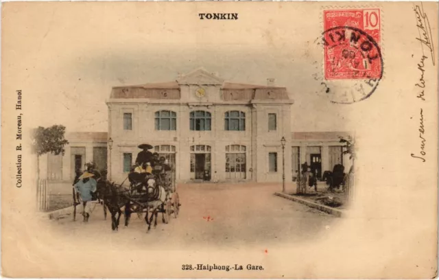 PC TONKIN HAIPHONG LA GARE RAILWAY STATION VIETNAM INDOCHINA (a36672)