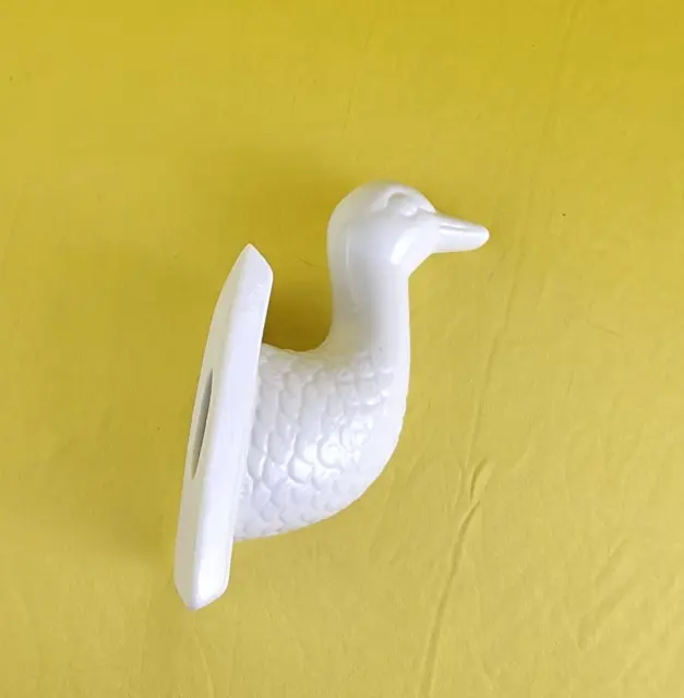 VTG Duck Goose Head White Ceramic Wall Mount Hanger Towel Apron Cute Farm House