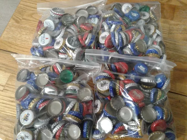 600 Beer Caps Mixed Dented 3 Pounds Bulk Lot Crafts Dented Fresh Off The Bar