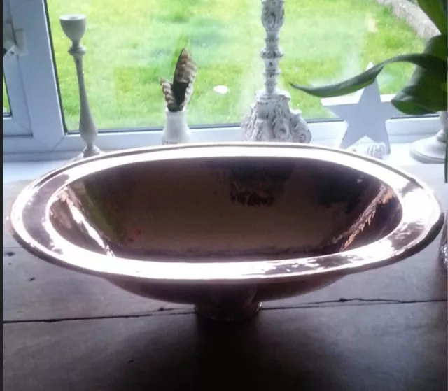 Beautiful Handmade Moroccan Copper Oval Bathroom Sink