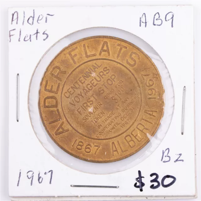 $1 1967 Alder Flats, Alberta AB9 Canadian Municipal Token