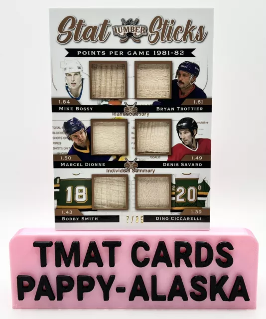 2021-22 Leaf Lumber BOSSY TROTTIER DIONNE SAVARD + 2 Stat Sticks PPG-1. SN 7/35