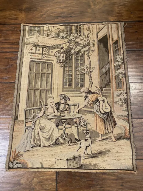 Vintage Textile French Romantic Courting Dog Tapestry