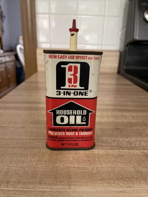 VINTAGE 3 IN One Household Oil Tin - With Oil Inside - Used Cond $4.99 -  PicClick