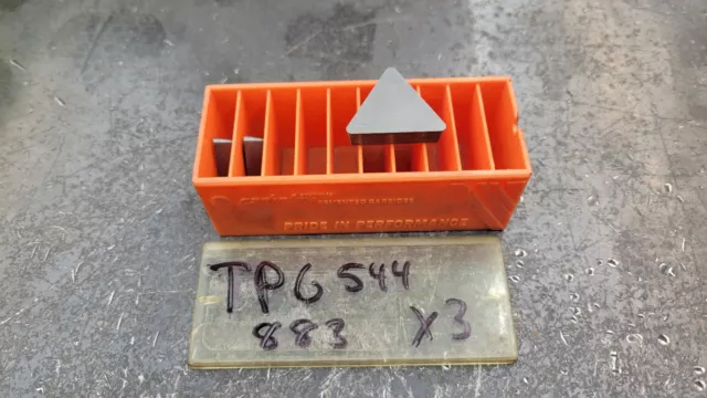 Qty 3 Carboloy TPG 544 833 grade carbide inserts AUTHENTIC