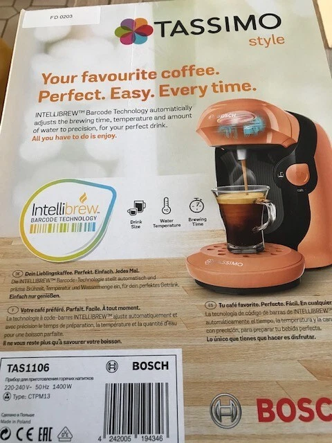 BOSCH Machine  Café TAS1106 Cafetière Tassimo et 112 dosettes T-Discs 1400W NEUF 3