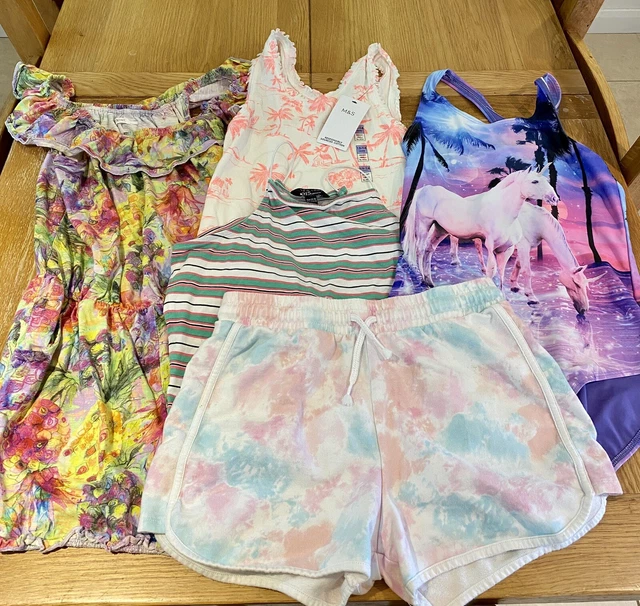 Girls Summer Clothes Bundle Age 13 14 15 Years Next, M&S Playsuit Tops Swimsuit