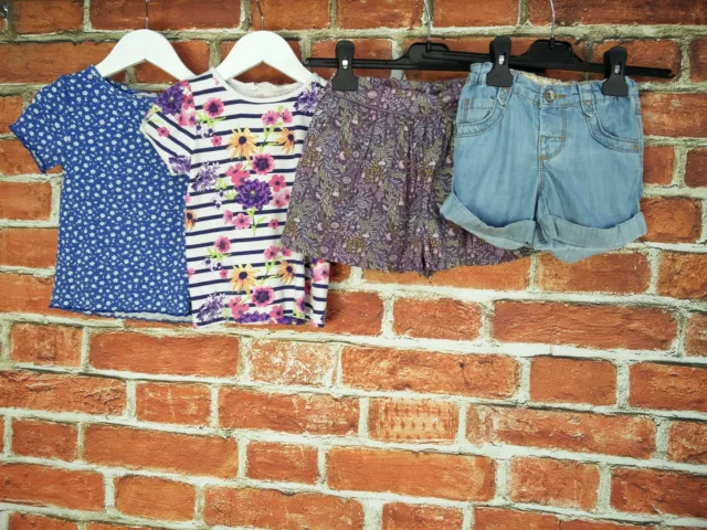 Girls Bundle Aged 2-3 Years Next M&S H&M Floral T-Shirt Shorts Set Summer 98Cm