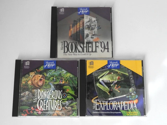 Explorapedia 1994 MICROSOFT BOOKSHELF, Dangerous Creatures, Explorapedia CDs ...