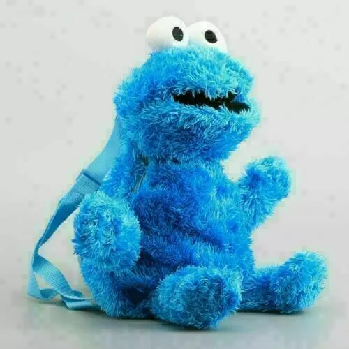 Blau Rucksack Sesamstraße Cookie Monster Krümelmonster Plüsch Sesame Street !