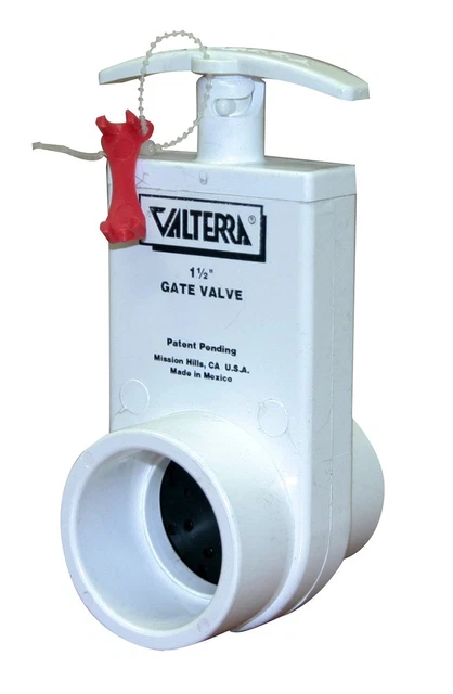2101X PVC Gate Valve, White, 1-1/2&quote; Inner Diameter, 1.9&quote;...