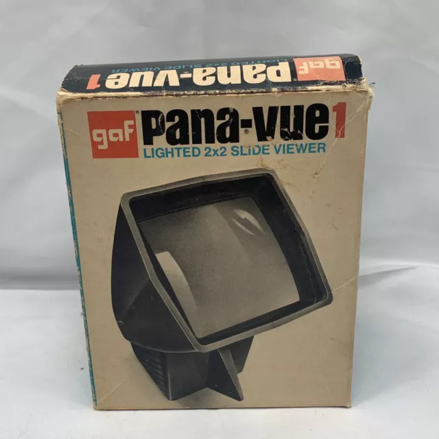 GAF Pana-Vue Automatic Lighted 2x2 Slide Viewer Battery Operated Vintage