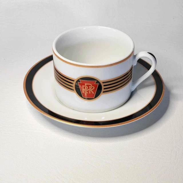 Pennsylvania Railroad Demitasse Cup & Saucer Set Michael Leson Rare