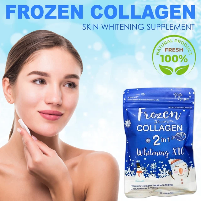 Frozen Collagen Skin Whitening & Brightening Pure Natural Supplement 60 Capsules
