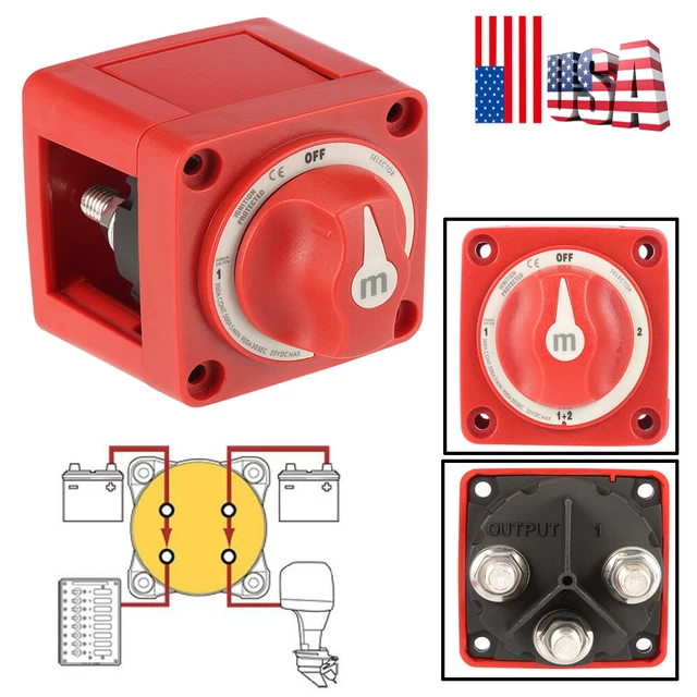 300A DUAL BATTERY Selector Switch 4 Position 12BothOff for Marine