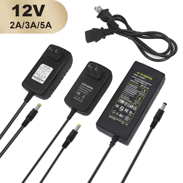 1A/2A/5A 12V AC/DC Adapter Charger Power Supply for CCTV DVR Camera/ LED light