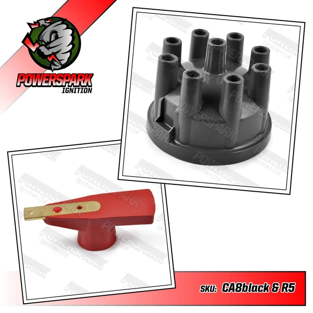 ROVER V8 BLACK Distributor Cap and Red Rotor Arm Land Rover P5 SD1 3.5