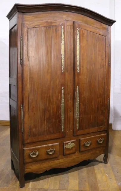 Antique rustic double door arched ARMOIRE - linen cabinet - bookcase - wardrobe