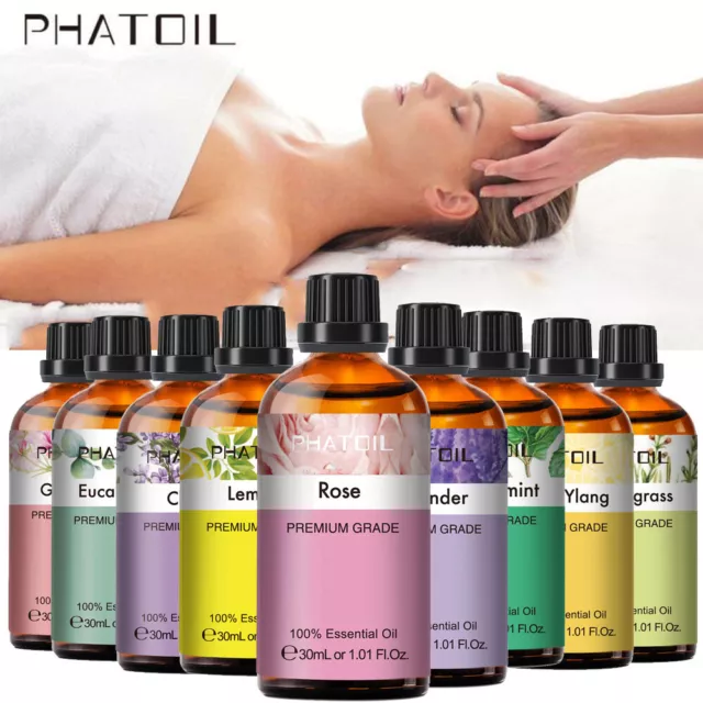30ML Natur Rein Ätherische Öle Aromatherapie Duftöl für Diffuser,Massage,Haare