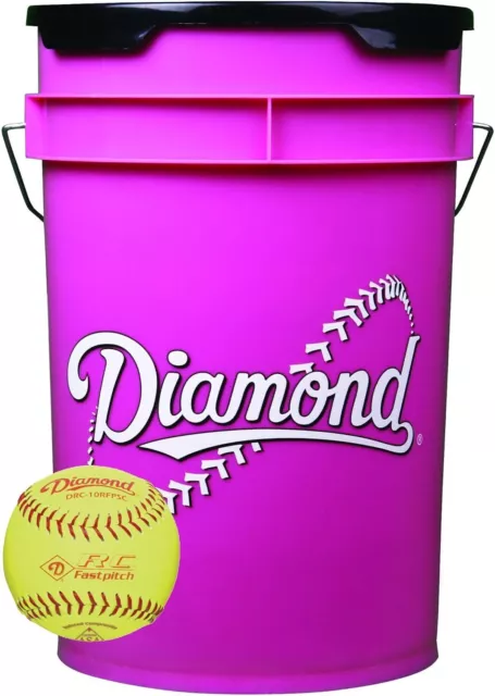 Diamond Sports 6-Gallon Pink Bucket with 18 DRC-10FPSC USA 10-inch Yellow