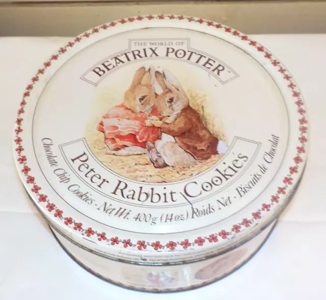 Vintage Beatrix Potter Peter Rabbit Cookie Tin Denmark 7.5 in x 3 in