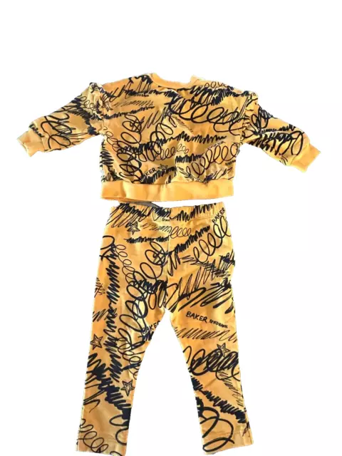 Baker By Ted Baker Sweatshirt & Jogger Set Baby Boy Age 6-9 Months Yellow 3