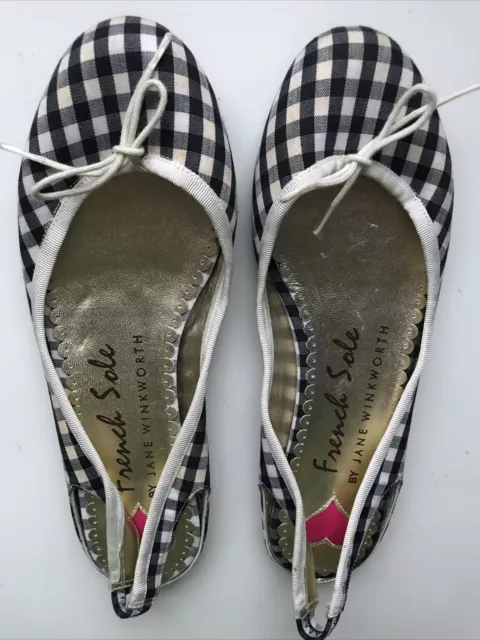CHAUSSURES PLATES BALLET carreaux French Sole par Jane Winkworth