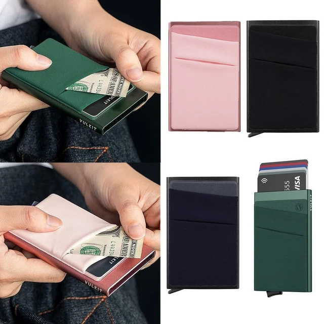 PORTACARTE BANCARIE METALLO supporto carte blocco RFID/NFC astuccio